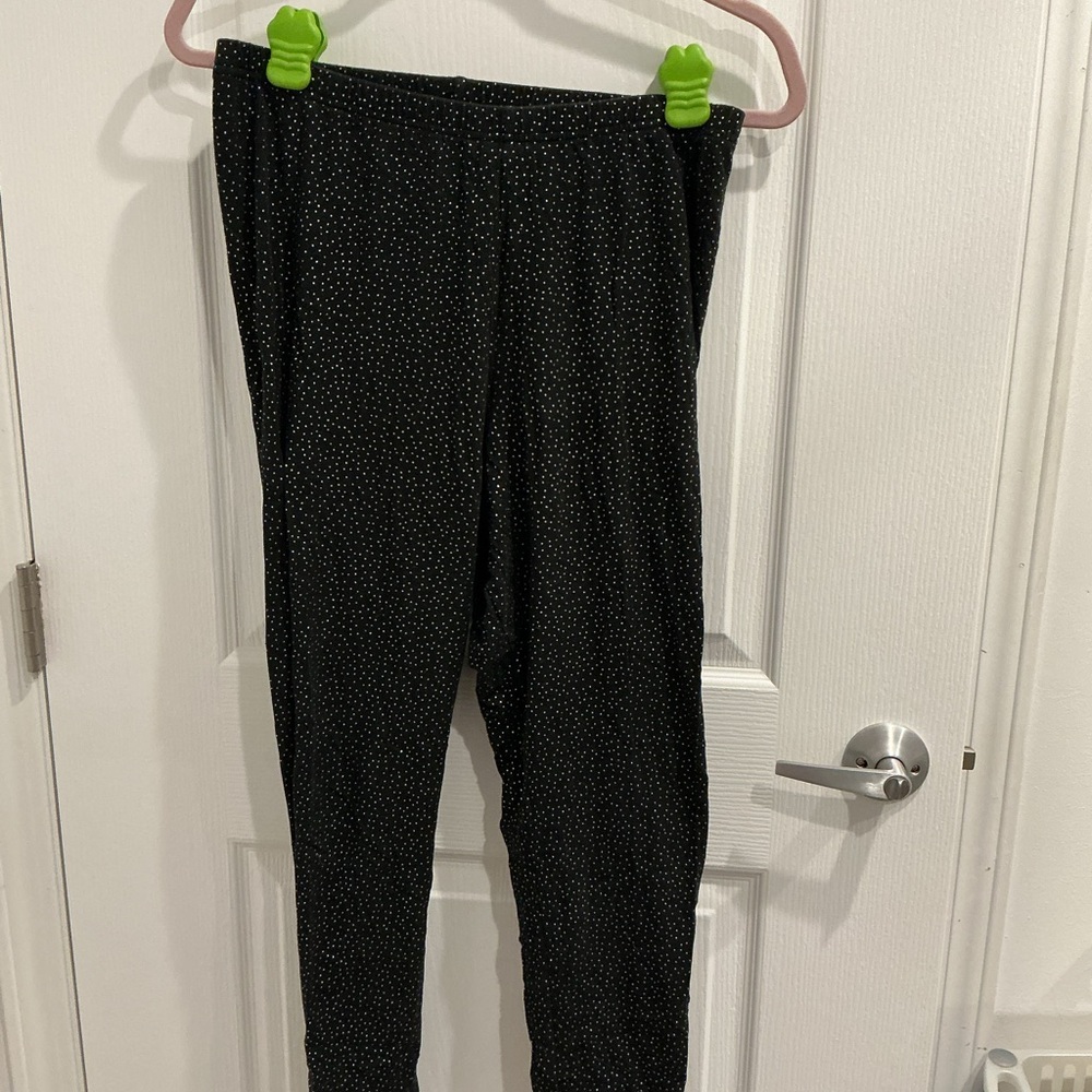 Old Navy Black Leggings with Tiny Gold Dots
